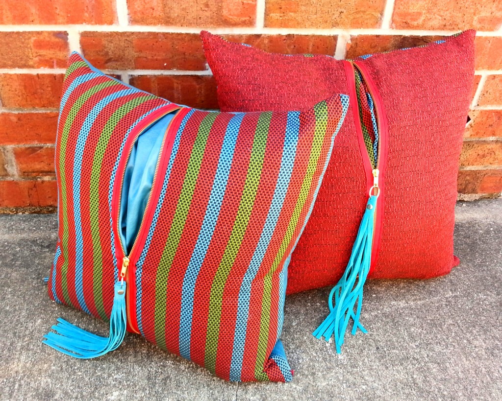 A fun pair pillows handcrafted with vintage textiles from our UnZipped Collection. With just the swoosh of a tassel you can imagine the conversation pieces these little fellas become!