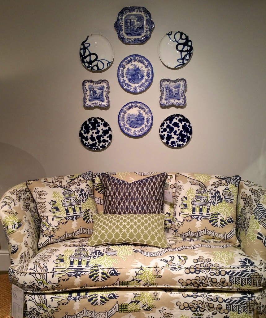 Chinoiserrie and gorgeous blue plate collection at Ambella Home.