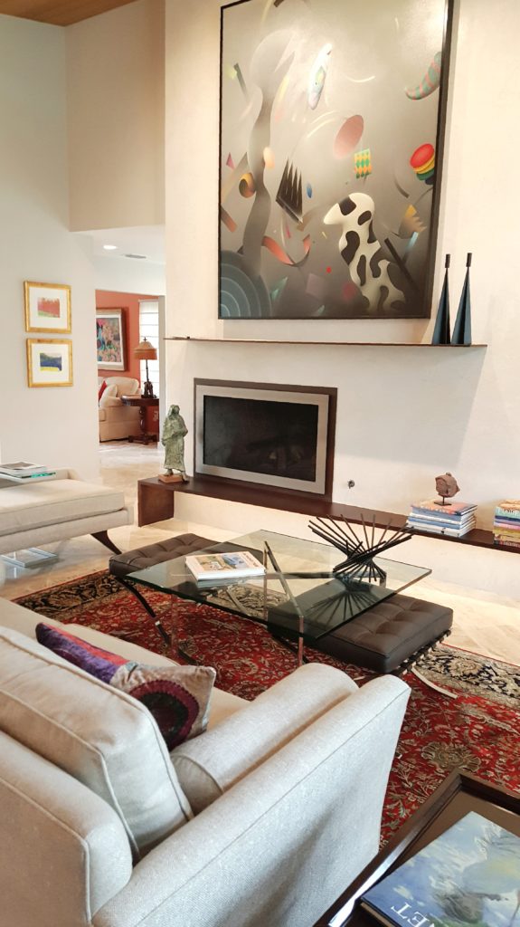 Living room on the 2019 austin Modern Home Tour. See details on The Pillow Goddess Blog