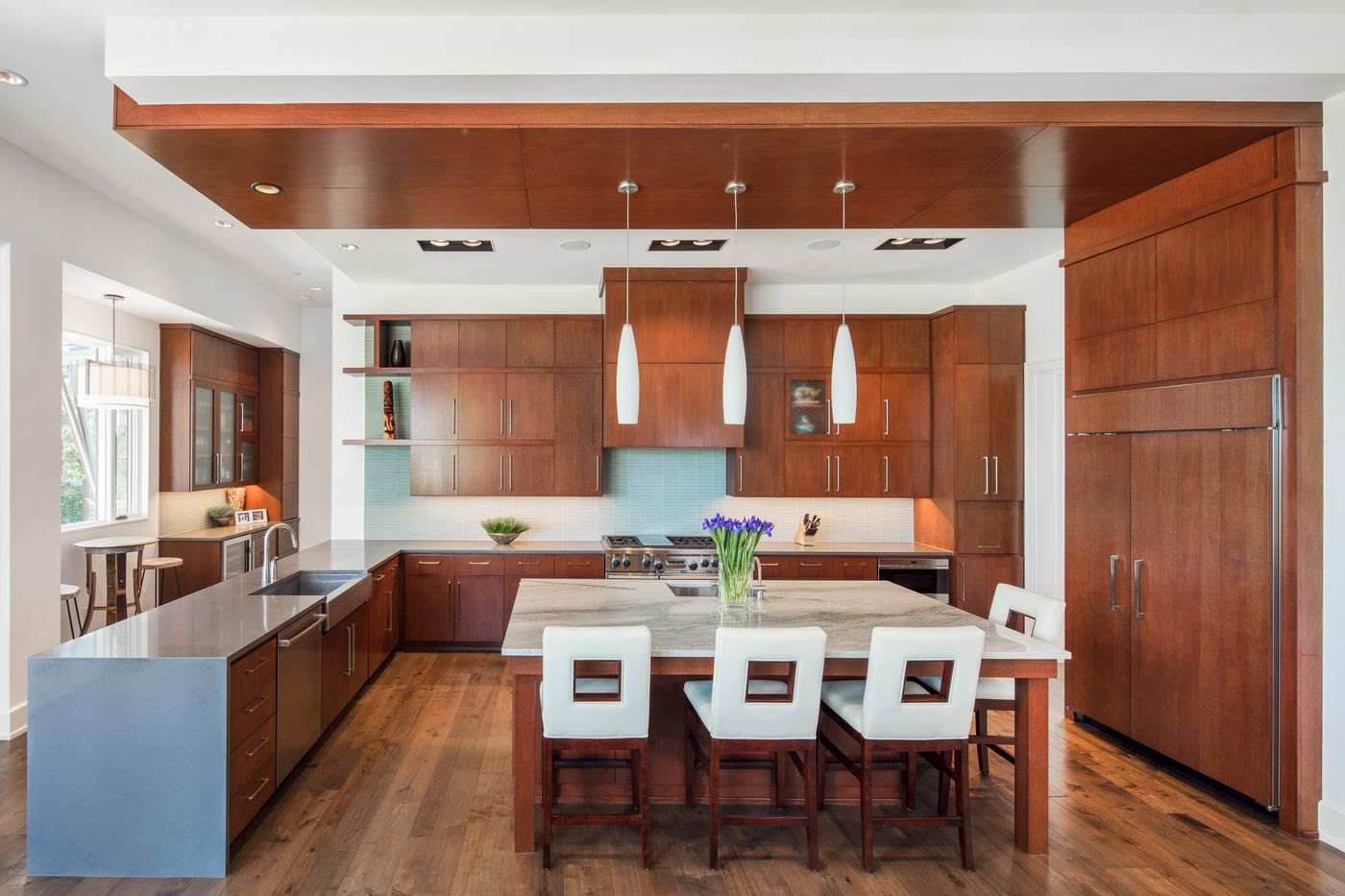 Kitchen in Modern Home by Cornerstone Archicture