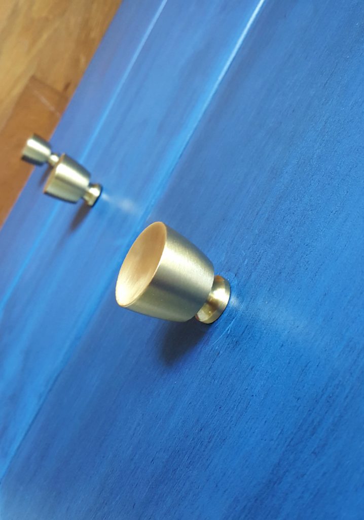 Solid brass knobs from Alexander Marchant, a sponsor of The Pillow Goddess One Room Challenge!