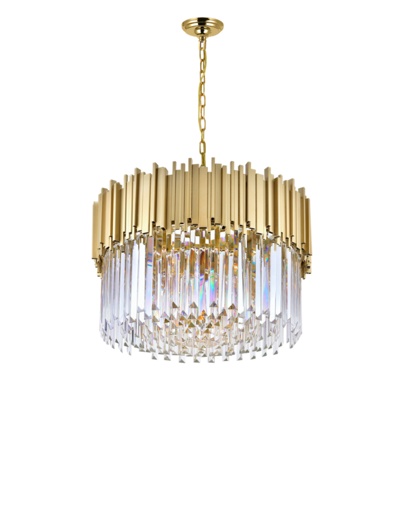 Deco crystal chandelier by CWI Lighting takes center stage - Details on The Pillow Goddess blog 