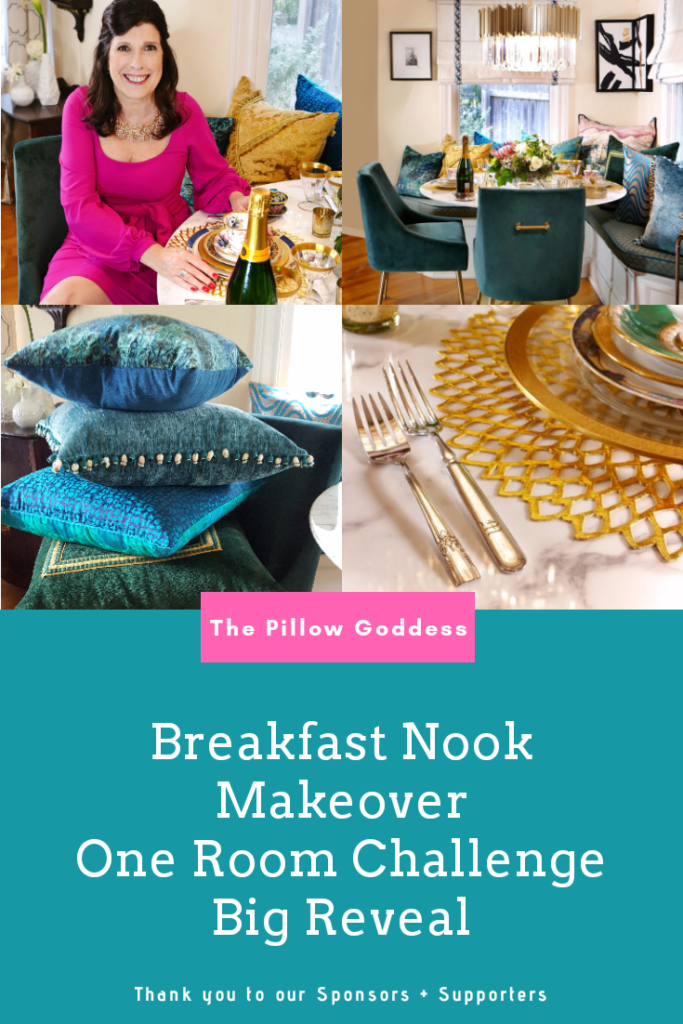 Breakfast Nook Makeover - Details on The Pillow Goddess Blog. 
