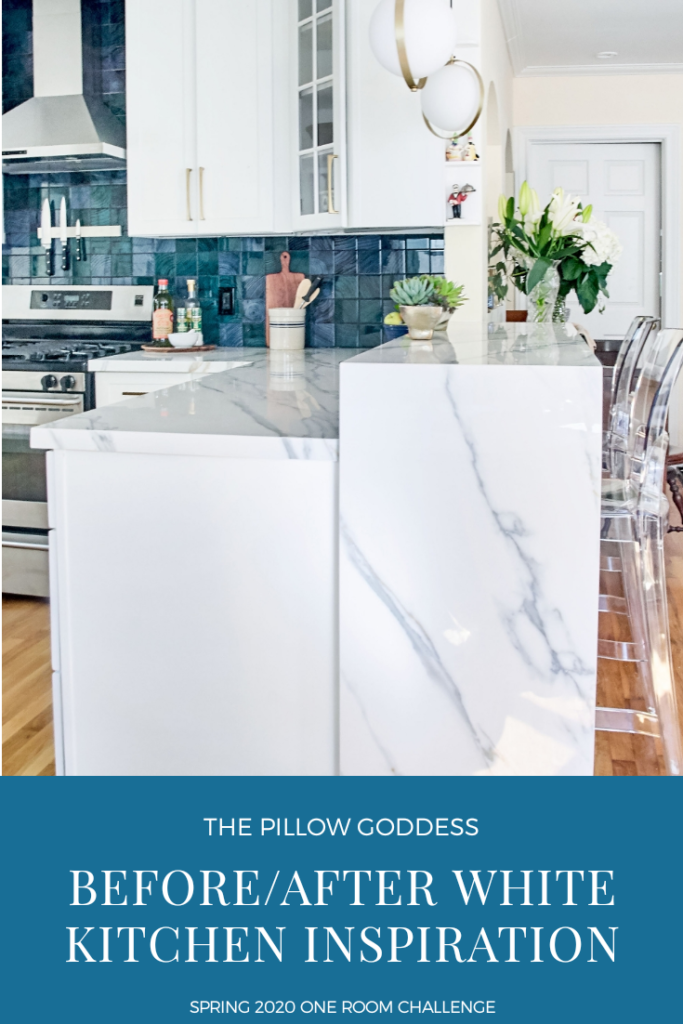 Before and After White KITCHEN Inspiration on The Pillow Goddess blog!