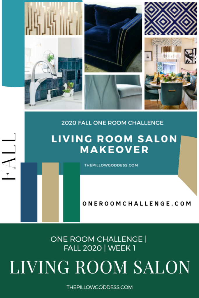 Living Room Salon Makeover | One Room Challenge | Fall 2020 | Week 1 on The Pillow Goddess Blog!