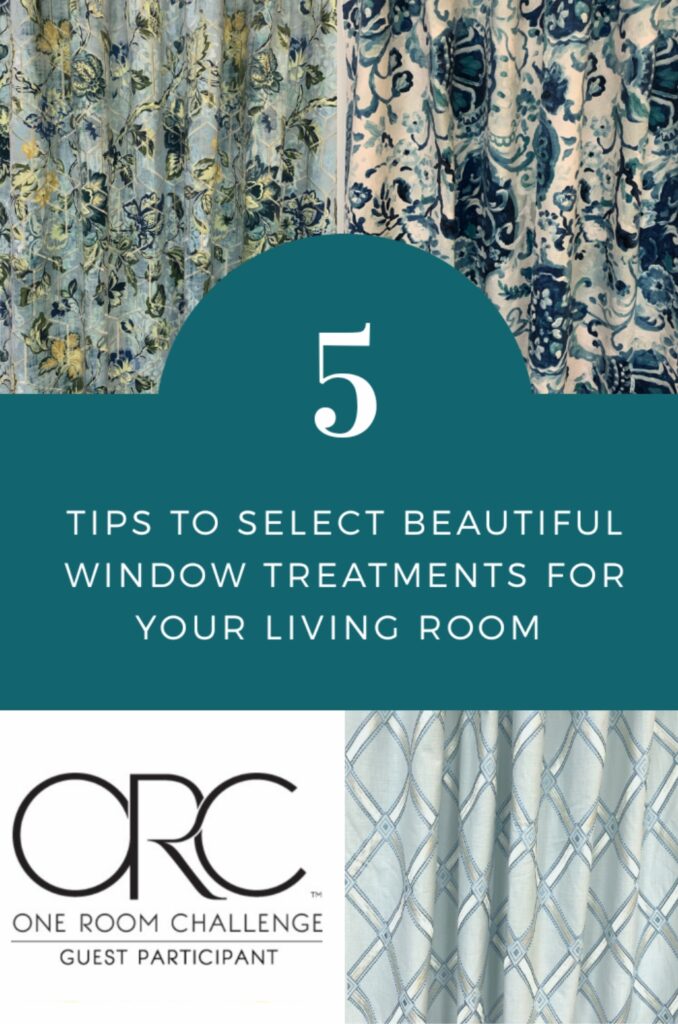 5 Tips to Select Beautiful Window Treatments for your Living Room on The Pillow Goddess blog!