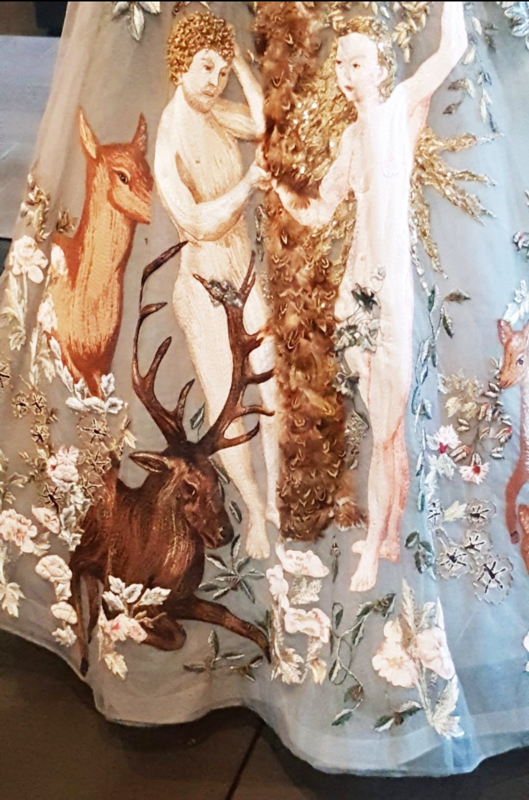 Detail of Adam and Eve embroidery on a gown at the Met Cloisters on The Pillow Goddess blog!