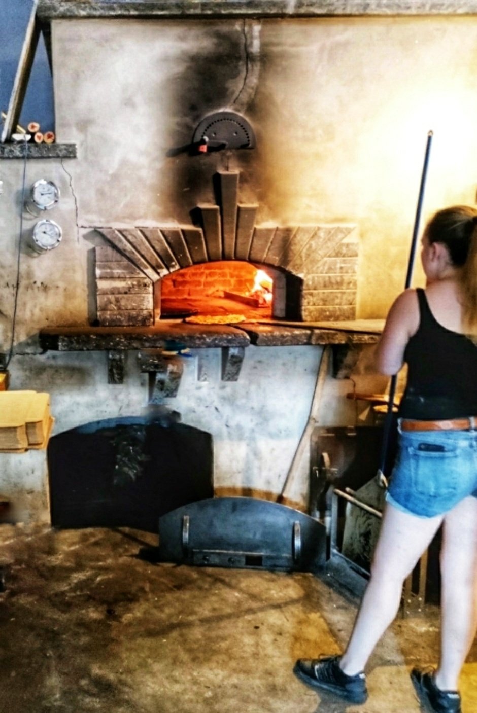 The brick oven hearth at Folino's Pizza, Shelburne, Vermont