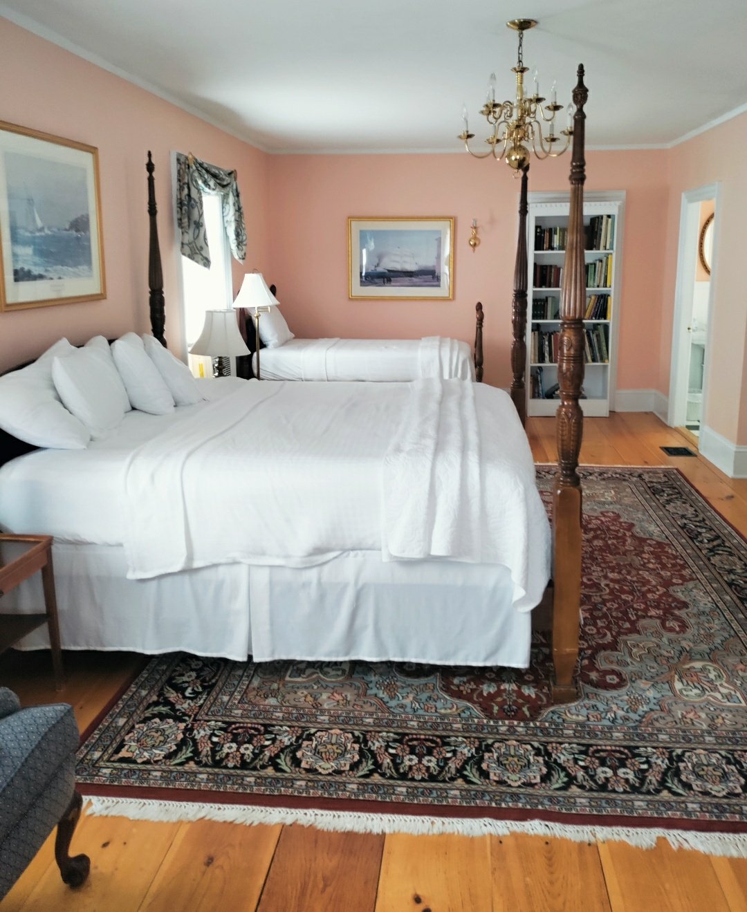 Traditional guest room at historic Kennebec Inn, Bath, Maine