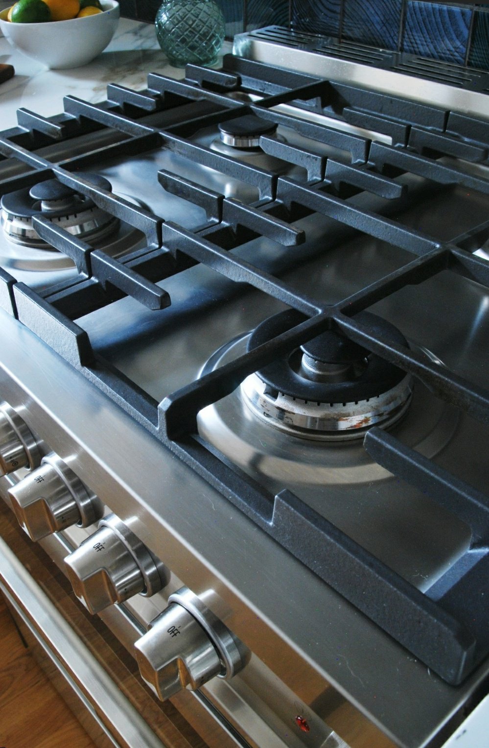 Two heavy, sturdy grates for the top of the 30" Verona gas range - on The Pillow Goddess blog