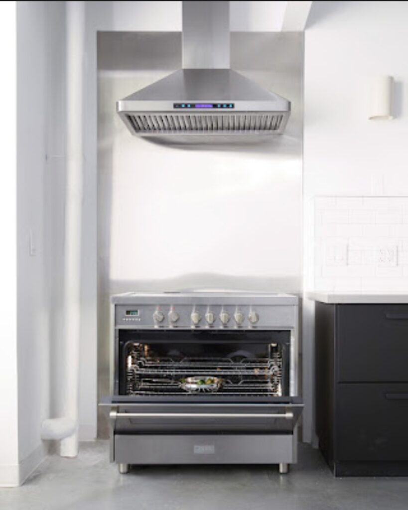 Verona Appliances induction range and hood