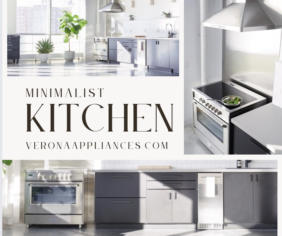 minimalist kitchen, verona range and hood