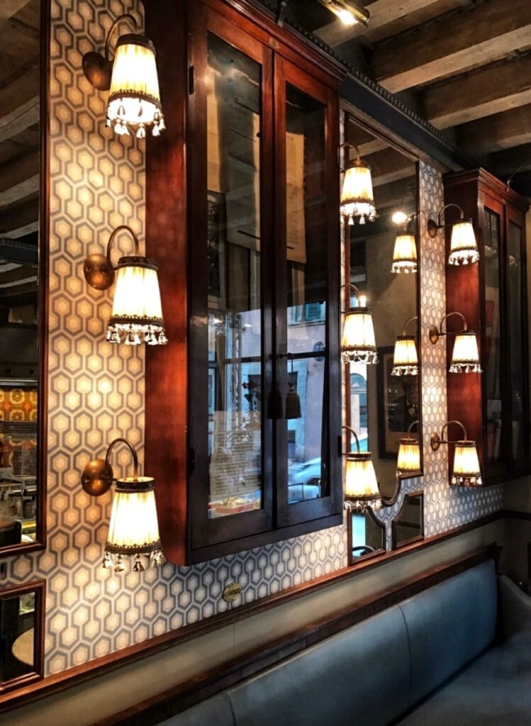 wall pendants at Cafe Carducci
